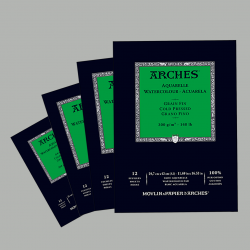 Blocchi Carta per Acquerello Arches Grana Fine 12fg. BLOCCHI ARCHES  21x29,7cm 12 fogli 300 gr.