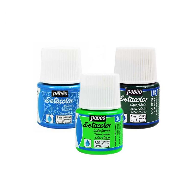 Setacolor Colori per Tessuti Chiari - Set 6 colori da 20ml.