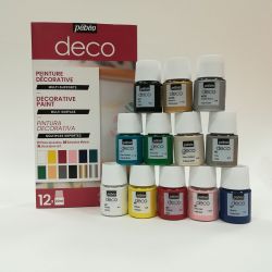 Set Colori Acrilici Opaco Pébéo Decò, 12pz. x 20ml