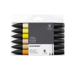 Set di 6 Pennarelli Gialli Promarker Winsor&Newton