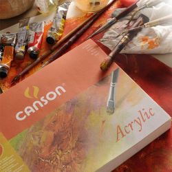 Carta per Colori Acrilici Canson Acrylic, Pack 50 fg.