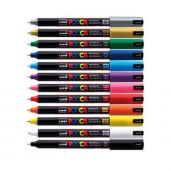 Posca - Uniposca Set Completo con 10 Pennarelli Punta Extra-Fine, 0.7 mm -  Pennarelli Acrilici Uni Posca, Ideali come Colori per Bambini e Artisti,  Lavoretti Creativi, Colori Tessuto e Altre Superfici 