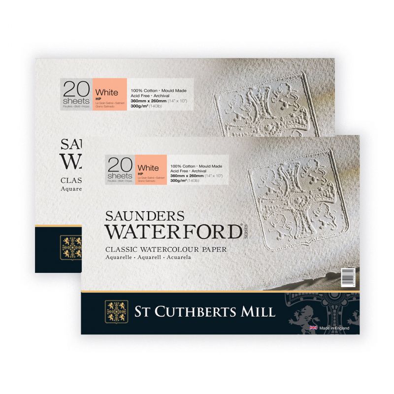 Carta Saunders Waterford per Acquerello GS 20 fogli Blocchi St Cuthberts  Mill 26x18cm 20fg.