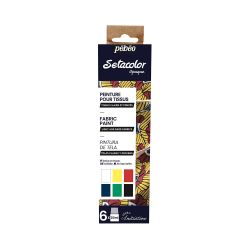 Set Colori per Stoffa Pébéo Setacolor Opaque, 6pz. x 20ml