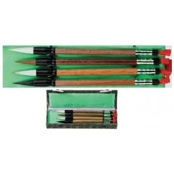 Set Di Pennelli Per Acquerello E Calligrafia Cinese Healifty - 6 Pezzi In Bambù Con Custodia Portatile, Impugnatura Antiscivolo, Per Artisti E Principianti