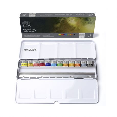 Set Acquerelli Professionali Winsor&Newton 12 ½ godet Black Box