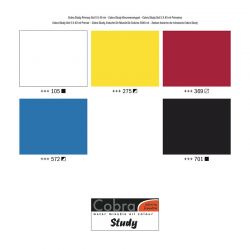 Colori Primari ad Olio Diluibili con Acqua Cobra Study, Set 5x40ml
