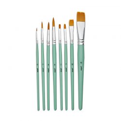 Set Pennelli Sintetici 4 tondi+4 piatti Pèbèo