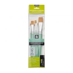 Set 6 Pennelli Sintetici Piatti Pèbèo